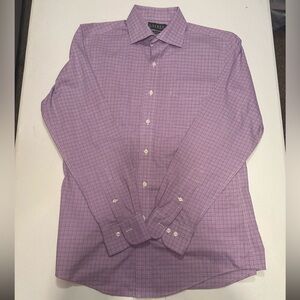 Lauren Ralph Lauren Purple Dress Shirt with Checkered Pattern